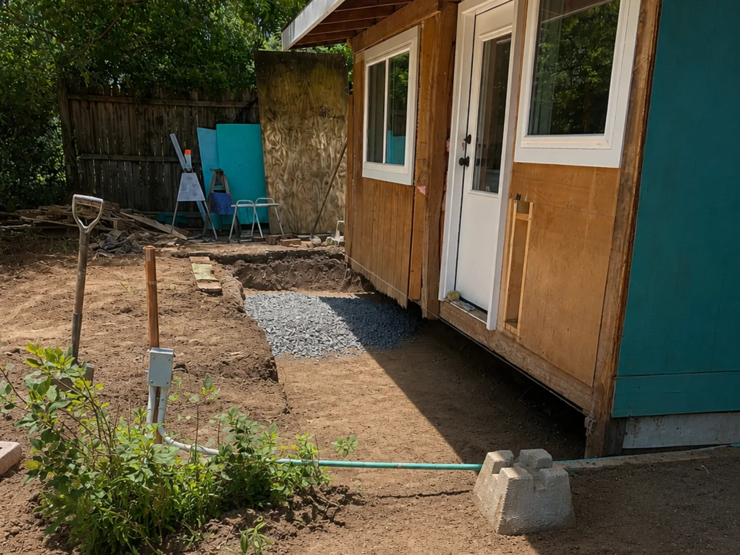 Concrete patio before installation