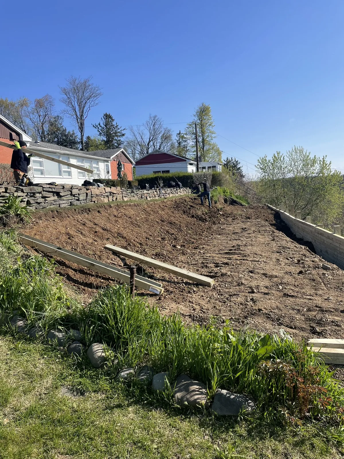 Defined hillside work zone