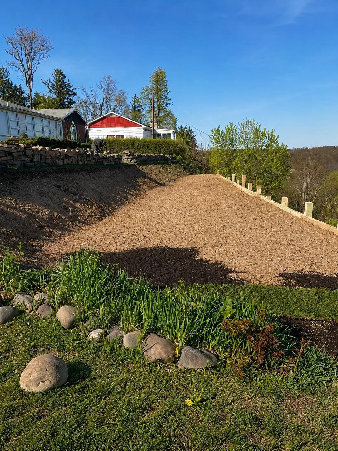 Before hillside landscaping project