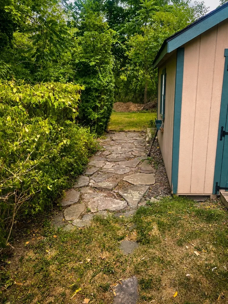 Stone walkway before restoration