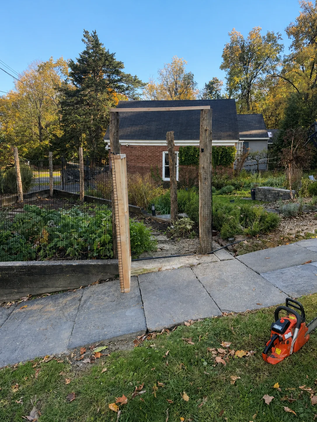 Garden area before fence and entry gate installation