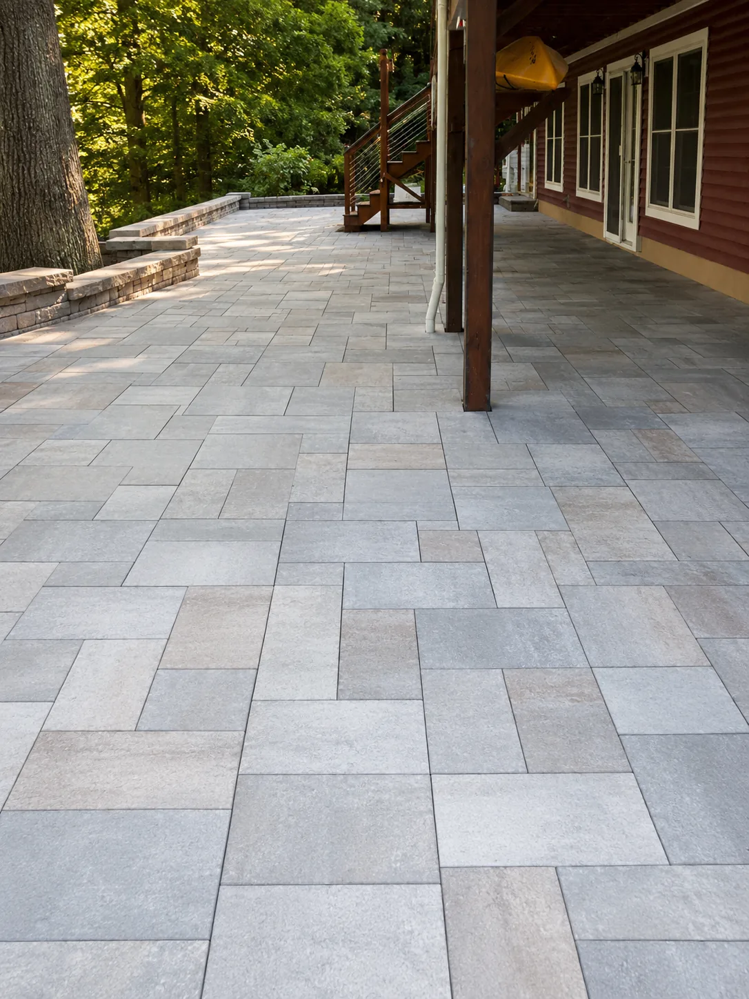Completed patio paver installation in Rhinebeck NY